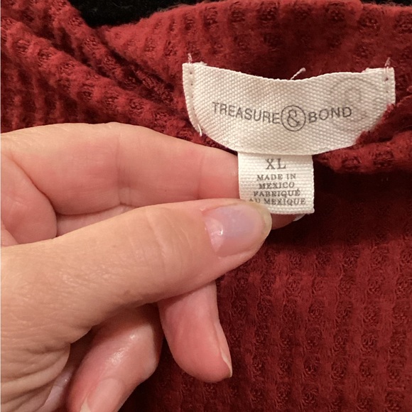 Treasure & Bond Burgundy Off-Shoulder Sweater - Picture 5 of 9